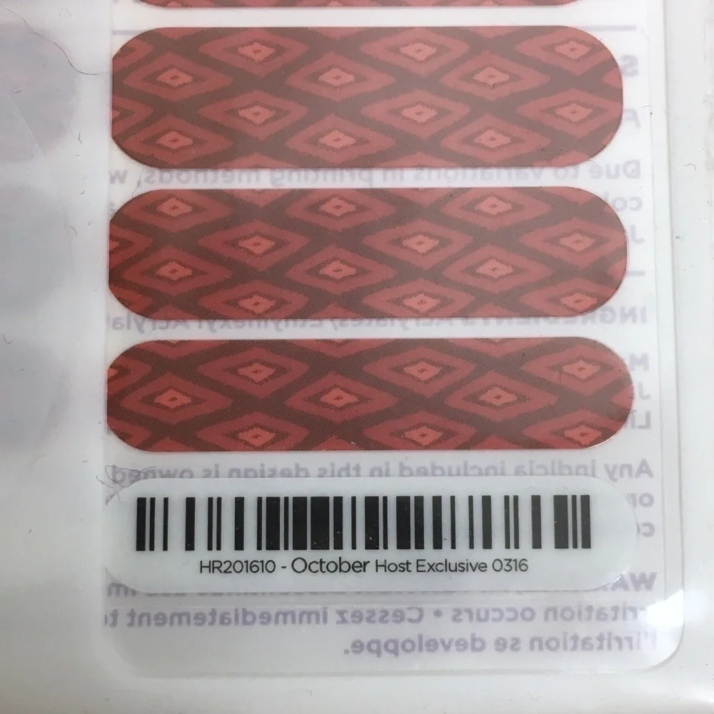 JAMBERRY Nail Wraps October Host 2016 Gift Promo Brushed Diamonds Southwestern